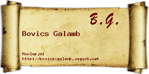 Bovics Galamb névjegykártya